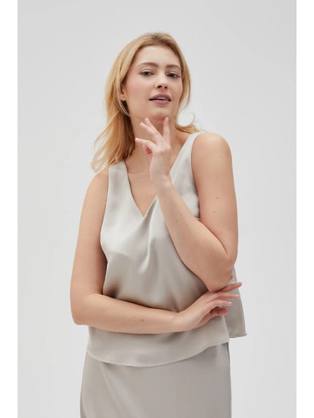Moodo Beige Damen-Top ohne Ärmel Moodo
