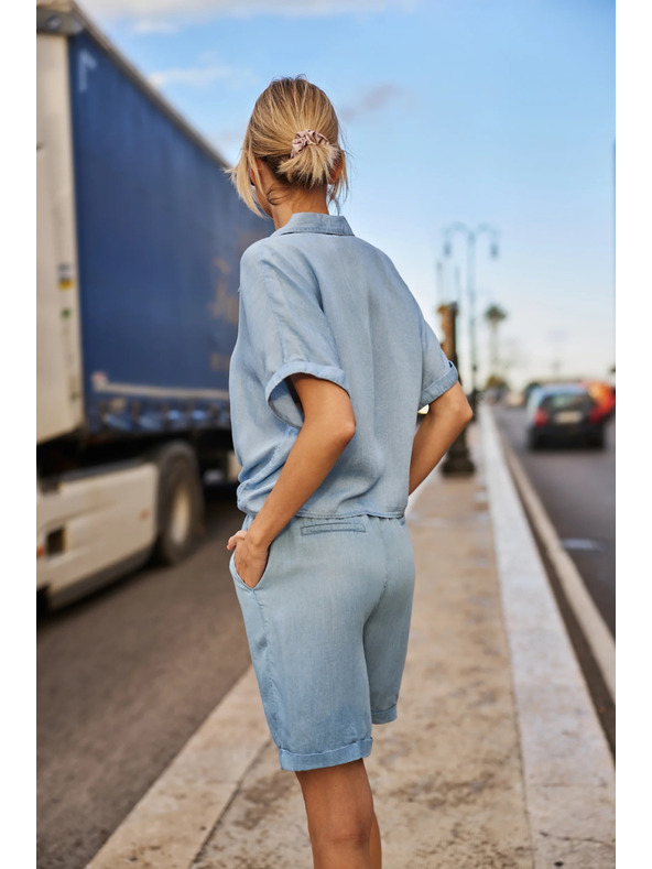 Moodo Blaue Damenbluse Moodo