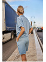 Moodo Blaue Damenbluse Moodo
