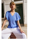 Moodo Blaue Damenbluse Moodo