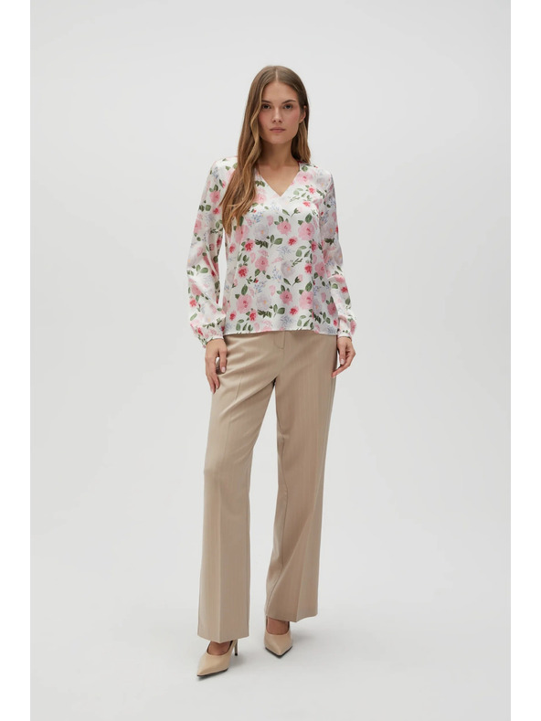 Moodo Weiße Blumen-Damenbluse Moodo