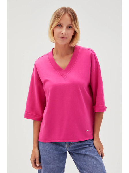 Moodo Fuchsiafarbene Damenbluse Moodo