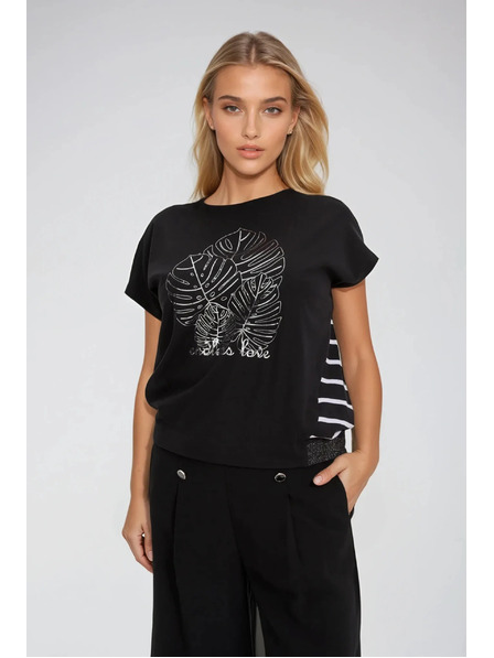 Moodo Schwarzes Damen Long Shirt Moodo