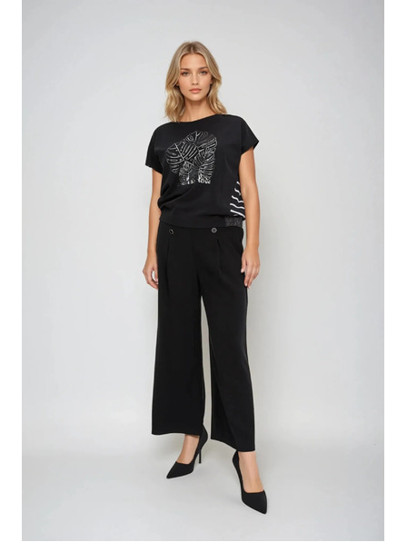 Moodo Schwarzes Damen Long Shirt Moodo