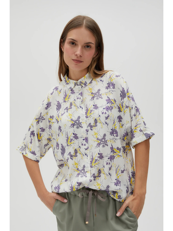 Moodo Helles Blumen-Damenhemd Moodo