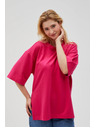 Moodo Fuchsiafarbenes Damen-Sweatshirt mit Schlitzen Moodo