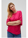 Moodo Fuchsiafarbenes Damen-Sweatshirt mit Schlitzen Moodo