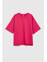 Moodo Fuchsiafarbenes Damen-Sweatshirt mit Schlitzen Moodo