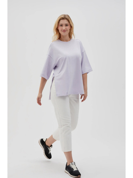 Moodo Lila Damen-Sweatshirt mit Schlitzen Moodo