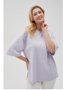 Moodo Lila Damen-Sweatshirt mit Schlitzen Moodo