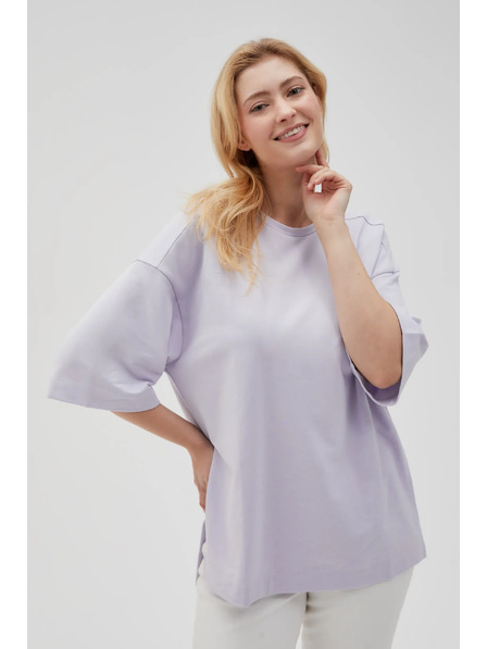 Moodo Lila Damen-Sweatshirt mit Schlitzen Moodo