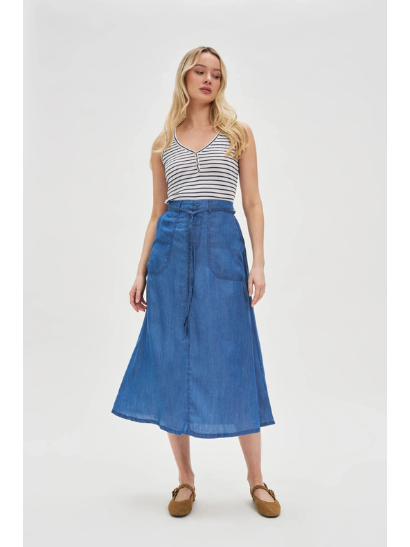Moodo Blauer Denim-Damenrock Moodo
