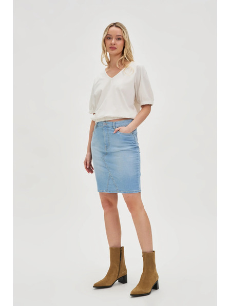 Moodo Blauer Damen Jeans-Rock Moodo