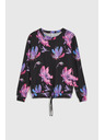 Moodo Lila-schwarzer Blumenpullover