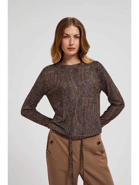 Moodo Brauner melierter Damenpullover