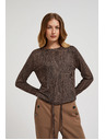 Moodo Brauner melierter Damenpullover