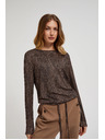 Moodo Brauner melierter Damenpullover
