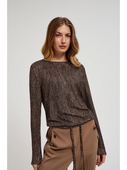 Moodo Brauner melierter Damenpullover