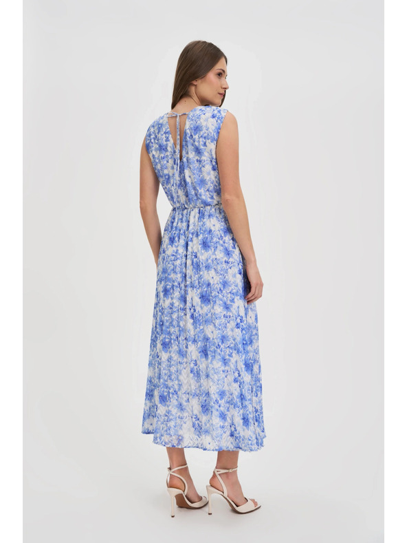 Moodo Gemustertes blaues Damenkleid Moodo