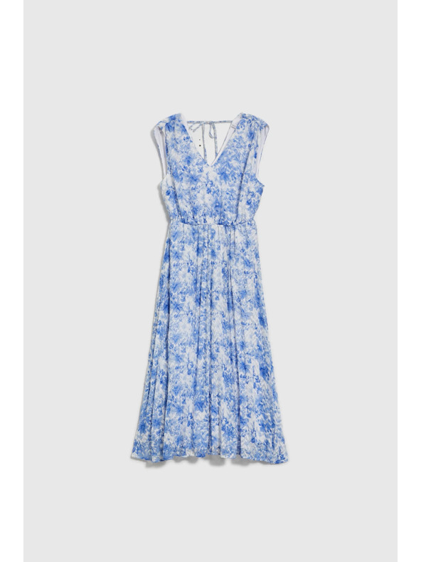 Moodo Gemustertes blaues Damenkleid Moodo