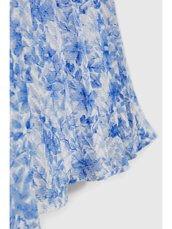 Moodo Gemustertes blaues Damenkleid Moodo