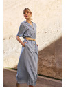 Moodo Blaues Damen-Shirt-Kleid Moodo