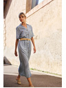 Moodo Blaues Damen-Shirt-Kleid Moodo