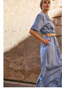 Moodo Blaues Damen-Shirt-Kleid Moodo