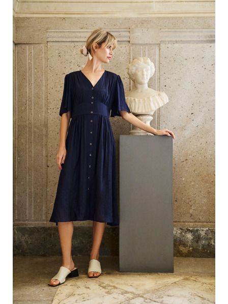Moodo Dunkelblaues Damenkleid Moodo