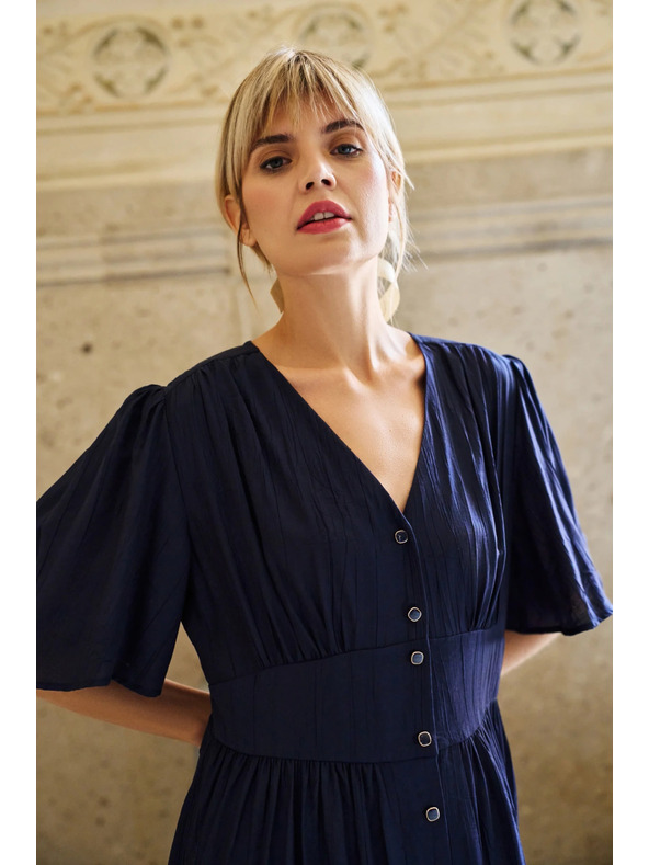 Moodo Dunkelblaues Damenkleid Moodo