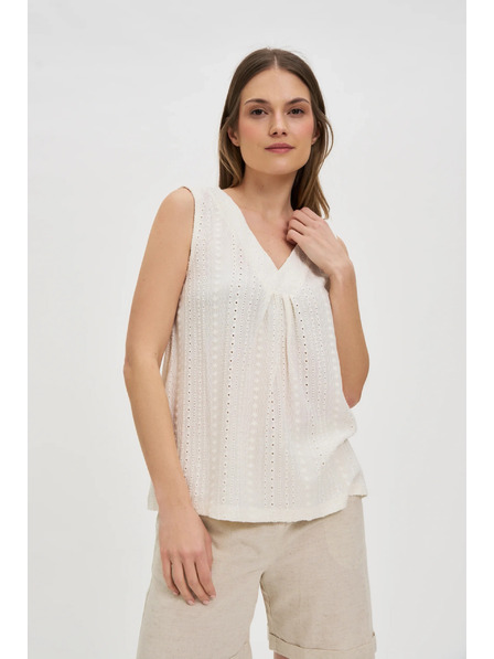 Moodo Cremeweißes Damen-Top ärmellos