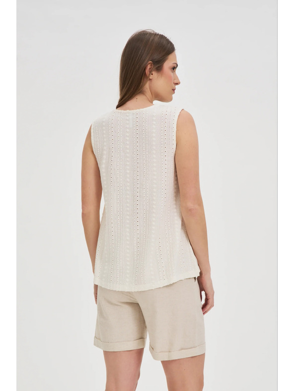 Moodo Cremeweißes Damen-Top ärmellos