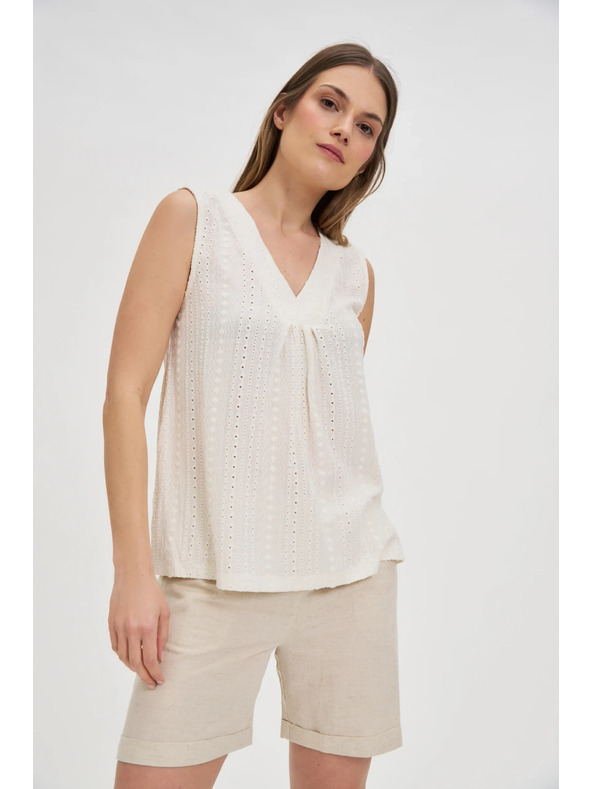 Moodo Cremeweißes Damen-Top ärmellos