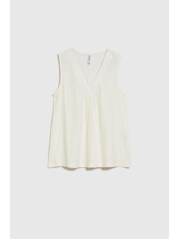 Moodo Cremeweißes Damen-Top ärmellos