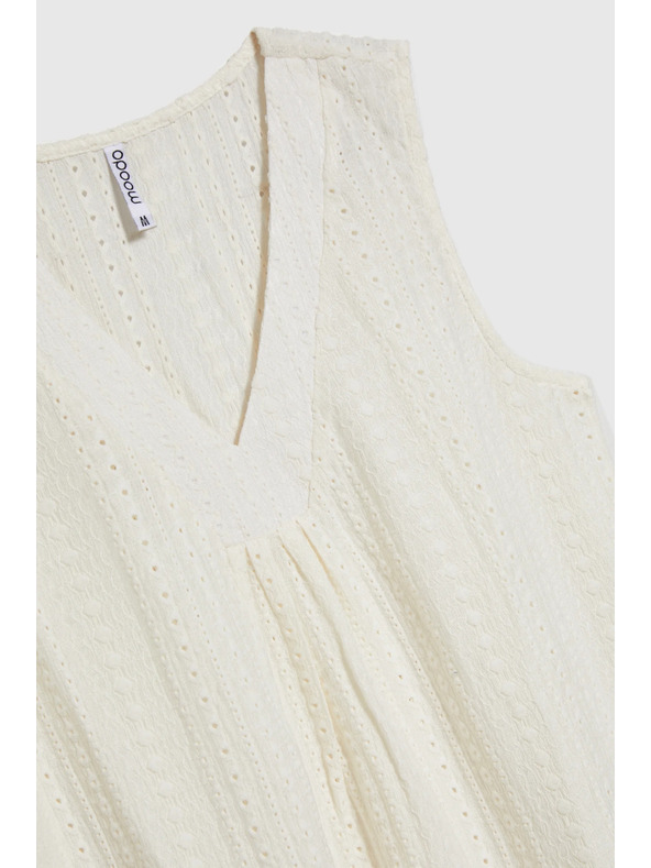 Moodo Cremeweißes Damen-Top ärmellos
