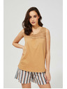 Moodo Beige Bluse mit Muster ärmellos