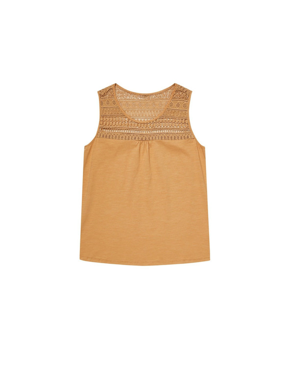 Moodo Beige Bluse mit Muster ärmellos