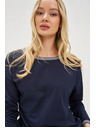 Moodo Dunkelblau Damen-Langarm-T-Shirt Moodo