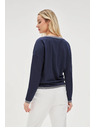 Moodo Dunkelblau Damen-Langarm-T-Shirt Moodo