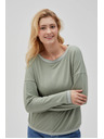 Moodo Olivgrünes Damen-Langarm-T-Shirt Moodo