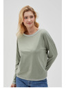 Moodo Olivgrünes Damen-Langarm-T-Shirt Moodo