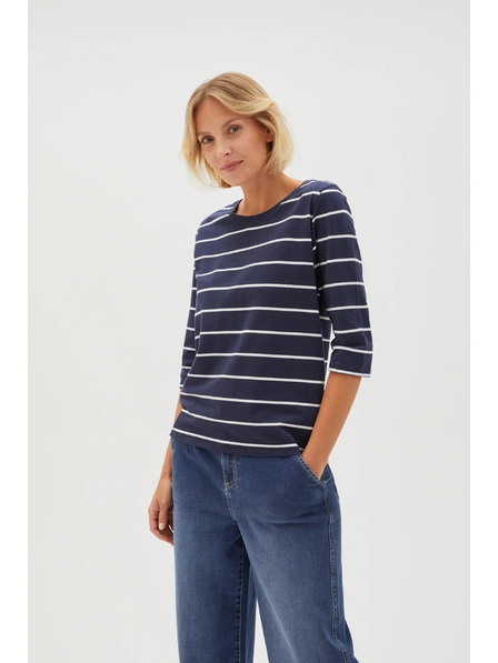 Moodo Dunkelblau Damen-Langarm-T-Shirt Moodo