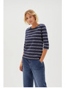 Moodo Dunkelblau Damen-Langarm-T-Shirt Moodo