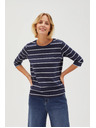 Moodo Dunkelblau Damen-Langarm-T-Shirt Moodo