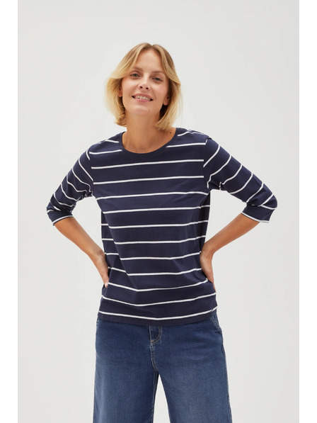 Moodo Dunkelblau Damen-Langarm-T-Shirt Moodo