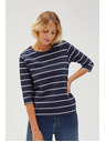 Moodo Dunkelblau Damen-Langarm-T-Shirt Moodo