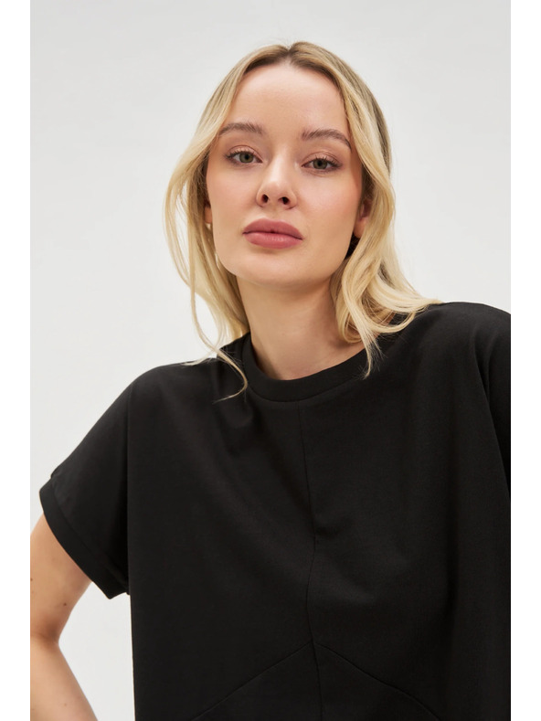 Moodo Schwarzes Damen Long Shirt Moodo