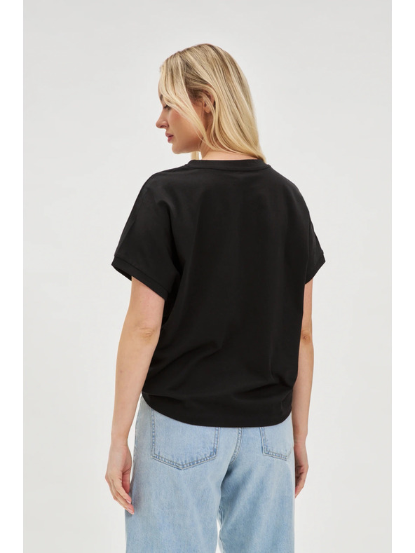 Moodo Schwarzes Damen Long Shirt Moodo