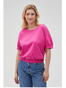 Moodo Fuchsiafarbenes Damen-T-Shirt aus Baumwolle Moodo