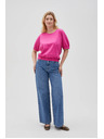 Moodo Fuchsiafarbenes Damen-T-Shirt aus Baumwolle Moodo